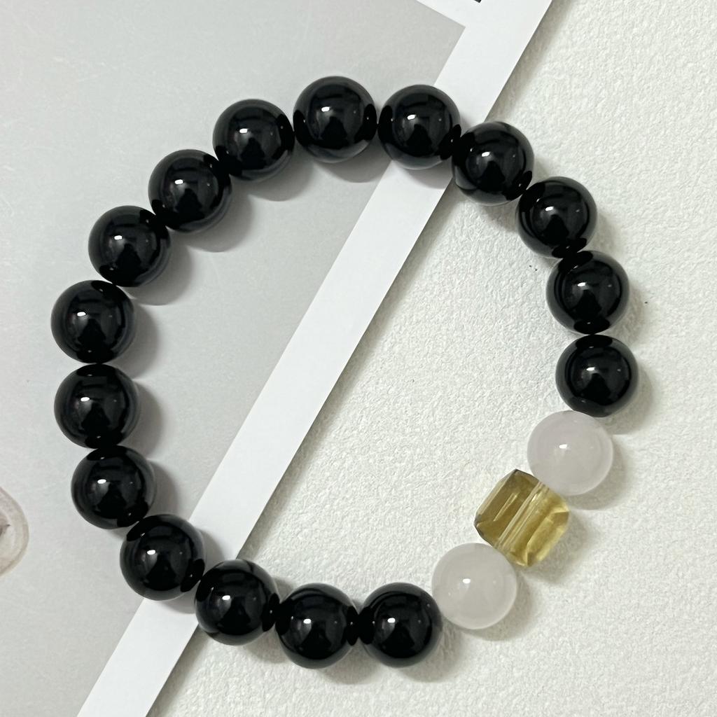 Браслет из агата для женщин из натурального камня, круглые бусины 10 мм, эластичный, регулируемый браслет, полудрагоценные камни, ювелирные изделия, подарки