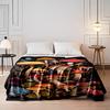 Colorful Mushroom and Floral Illustration Blanket Flannel blanket for bedroom, living room, sofa, and nap sofas.