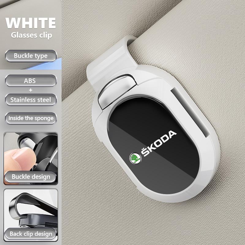 NSH4 Multifunctional card holder Car visor Glasses clip Accessorie For Skoda Rapid Octavia Derivative Enyaq-iV VisionS Yeti Scala