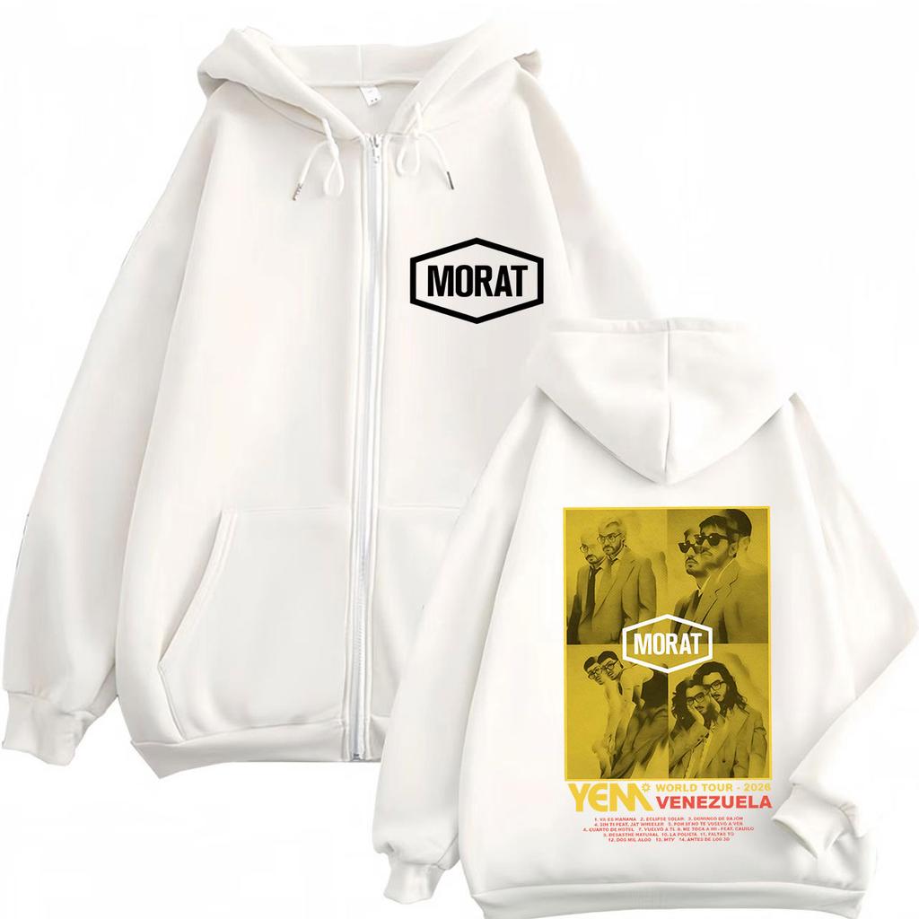 Band Morat Yem World Tour Print Zipper Hoodie Men Women Hip-hop Sweatshirts Winter Long-sleeved Casual Loose Zip Up Jacket
