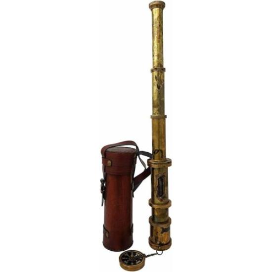 Старый антикварный морской телескоп викторианской эпохи 16 дюймов из латуни, подзорная труба в подарок