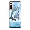 Стеклянный чехол с милым дельфином синего морского животного для Samsung Galaxy S21 S20 Ultra S10 Plus Lite S20fe 5g S10e S9 S8, бампер, чехол