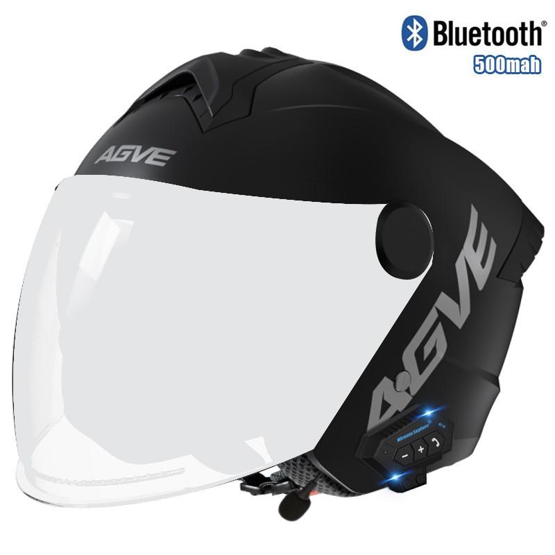 3C Certified Motorcycle Half Helmet Bluetooth Dual Visor Men Women Commuter Scooter