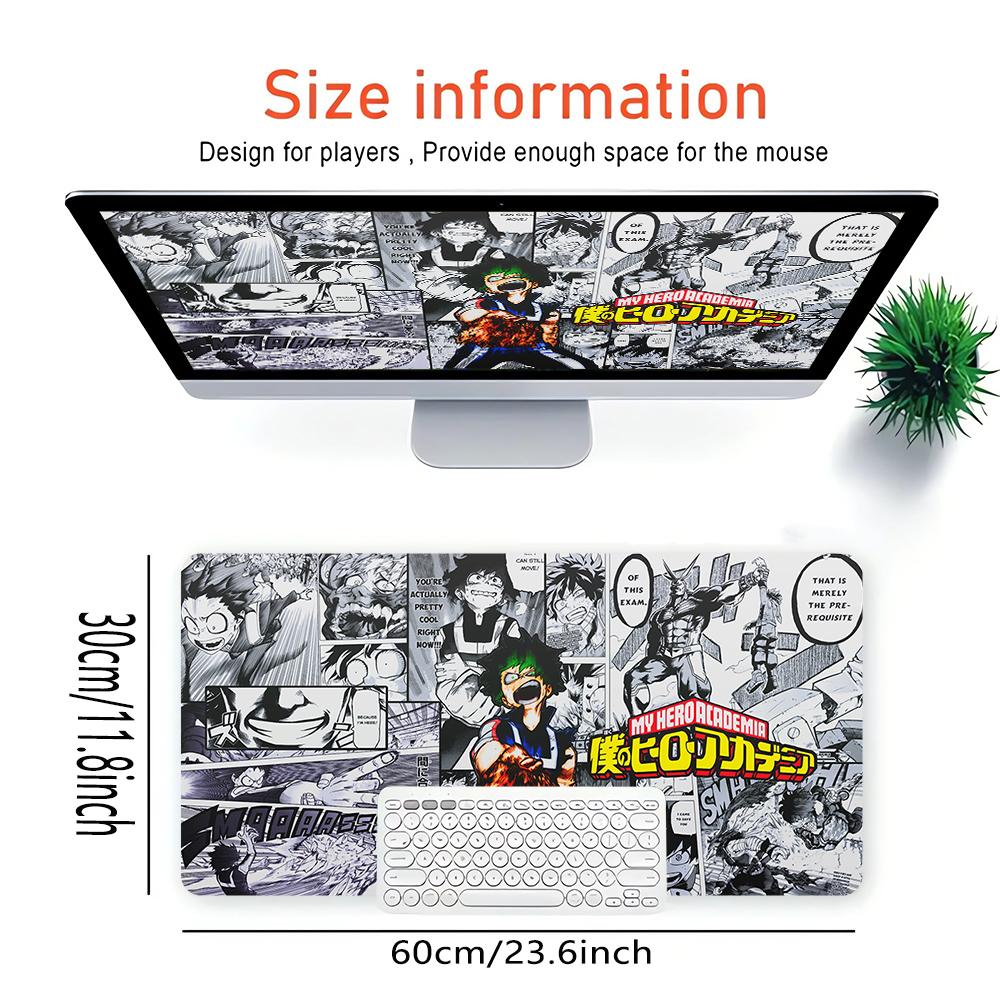 Heroic Adventures Manga Large Gaming Mouse Pad Nonslip Rubber Base Waterproof Desk Mat For Office Pc Laptop