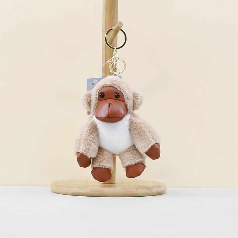 Charming Mini Plush Gorilla Toy With Super Soft Fabric And Keychain Attachment For Kids