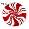 Indoor Holiday Decoration Round Christmas Rug, 39" Imitation Cashmere Santa Snowflake Pattern, Winter Home Decor Area Rug for Living Room Bedroom