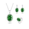 Zircon Jewelry Set Jewelry Ring Necklace Earrings Inlaid with Zircon Three Piece Set