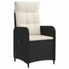 Garden Lounge Set 3 pcs Black and Cream White