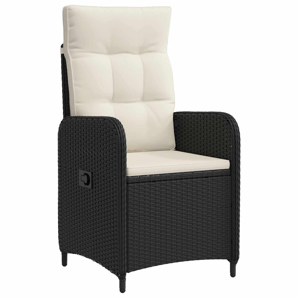 Garden Lounge Set 3 pcs Black and Cream White