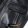 Futing Men's Winter Genuine Sheepskin Leather Down Jacket with Mink Fur Collar