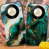 Зеленый мрамор Чехол для телефона из закаленного стекла для Honor Magic 6 50 70 90 Lite X7b 200 Pro Nova 10 Nova 5T X6 P30 Pura 70 Ultra