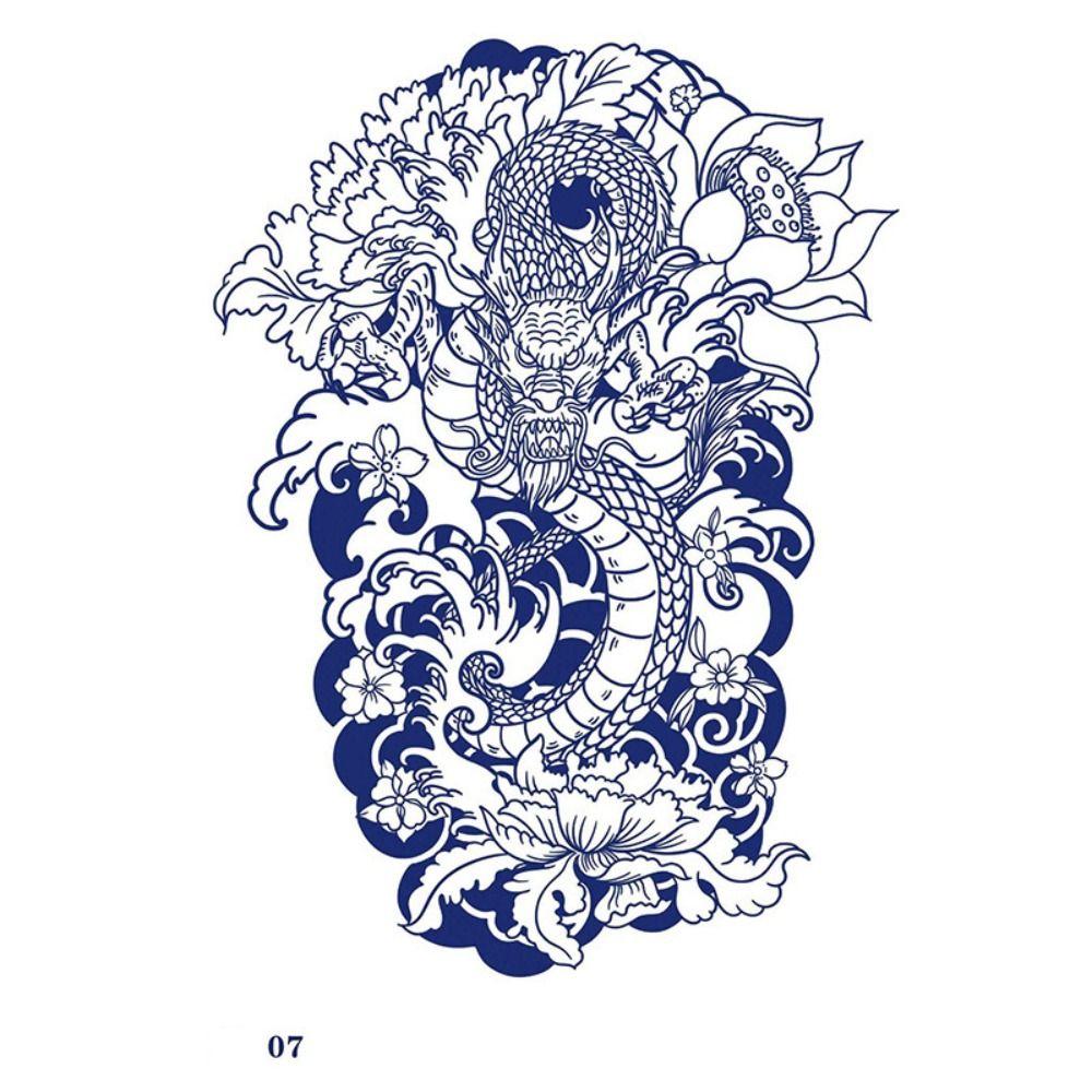 Водостойкие чернила драконьего сока, тату, картонная коробка, дракон, дракон, Hombre, искусство, поддельные татуировки для женщин