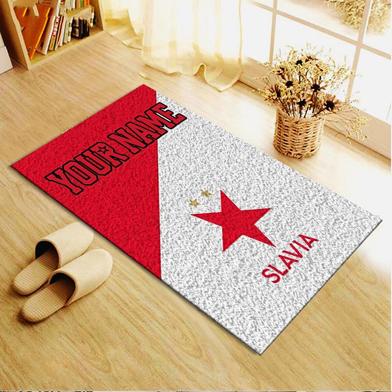 Custom Name SK Slavia Praha Carpet Rug for Living Room Bedroom Home Sofa Decoration,Kids play Non-slip Floor Mat