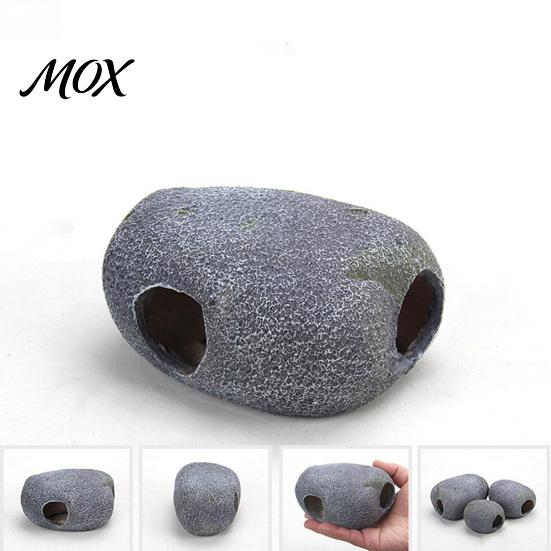 Resin Reptile Shelter Hide Cave, Realistic Rock Look Toad House, Humid Snake Hiding Spot for Frogs, Small Reptiles, Indoor Terrarium, Outdoor