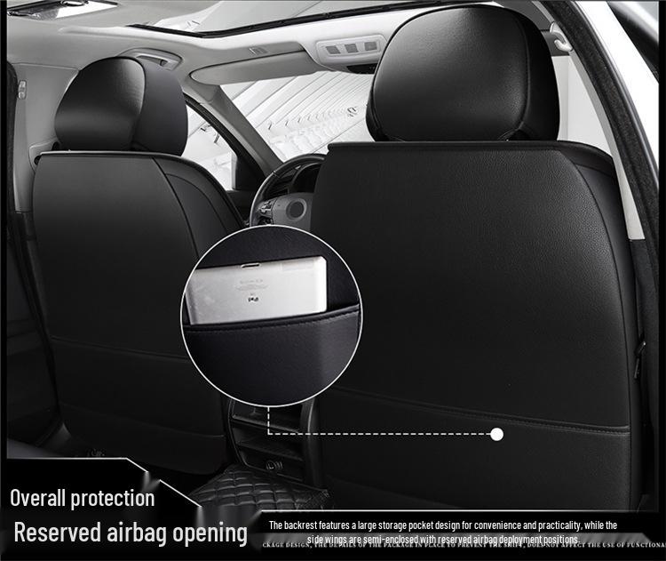 2022 All-Season Full Leather Car Seat Cushion with Fixed Waist Design