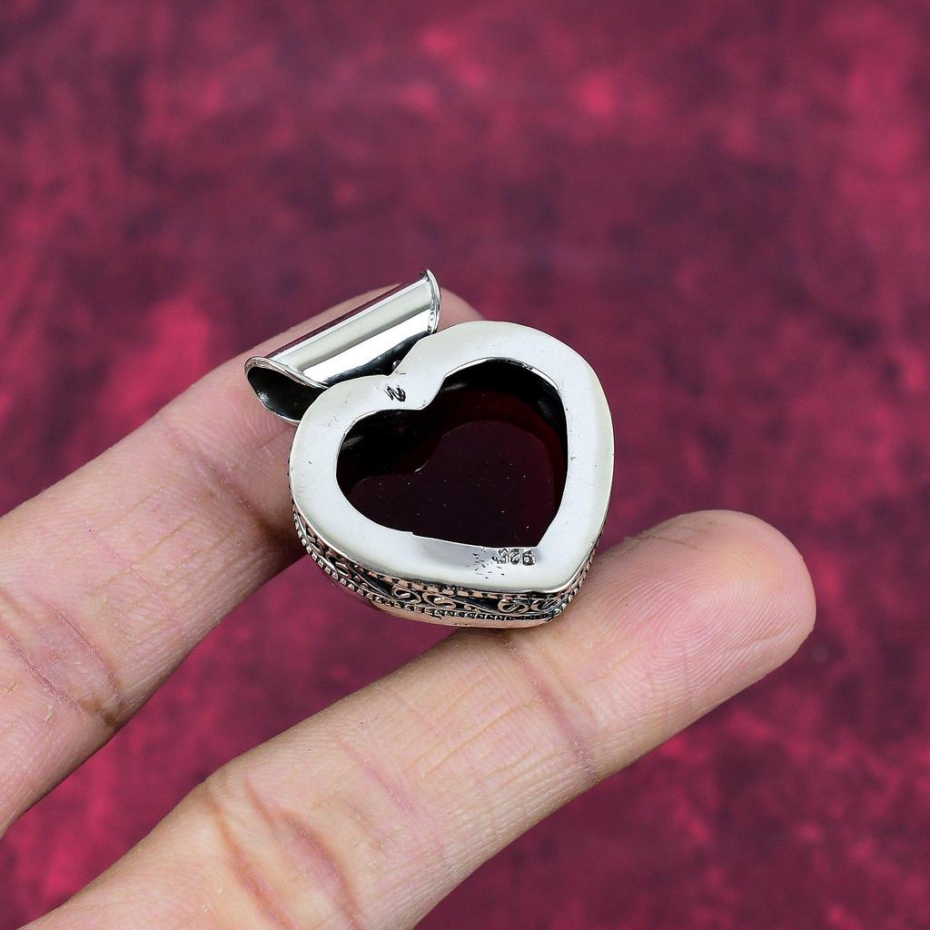 Подвеска из цельного серебра 925 пробы с гранатом, подвеска из драгоценного камня ручной работы, подарок жене, абсолютно новый кулон