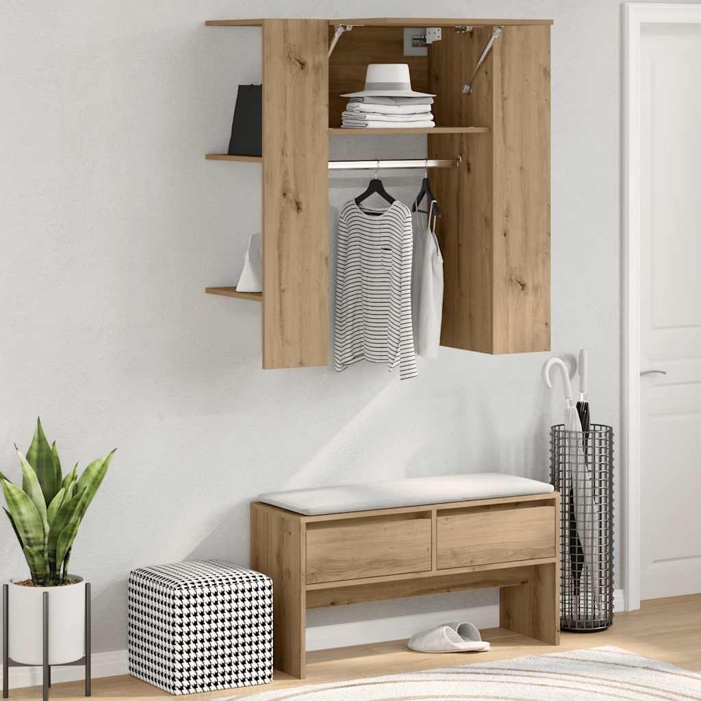 Vidaxl Szafka Do Przedpokoju Artisan Oak 97,5X37X99 Cm Drewno Klejone