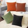 Corduroy Pillowcase Solid Color Hidden Zipper Wheat Ear Grain Texture Square Shape Bedroom Living Room