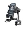 1 Set 12V Black Metal Motorcycle Cellphone Mount Holder W/USB Charger Portable