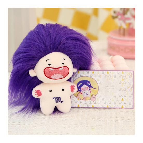 11cm Naked Doll Deciduous Toy Colorful Fluffy Hair Plushies Teeth 12-Constellation Unfinished Pretend Toy Cotton Stuffed