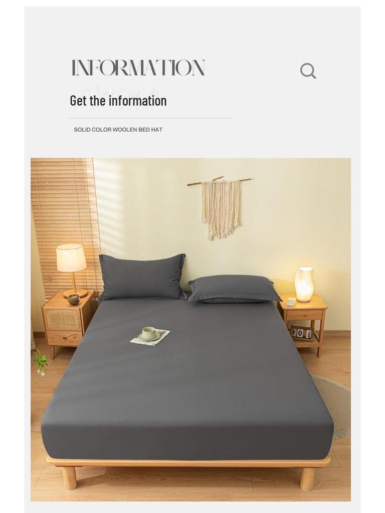 Soft and Smooth Solid Color Sanded Cotton Bed Sheet for Single and Double Beds, Offering Comfort and Protection Against Dust.