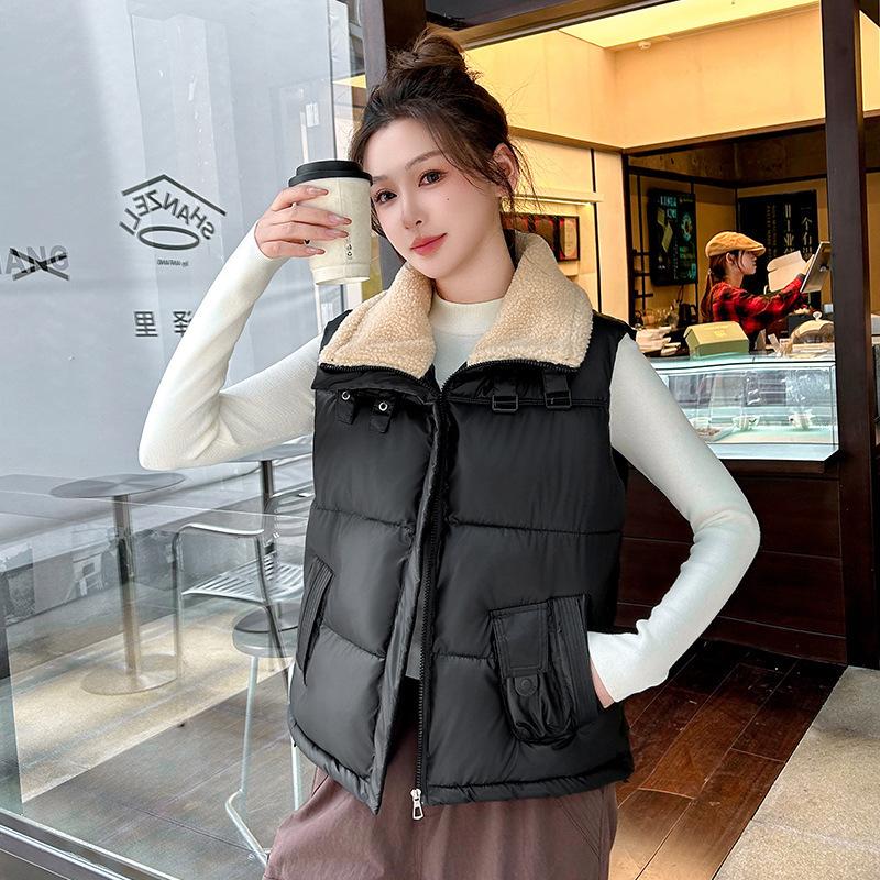 Autumn and winter new personalized fashion cotton clothes vest sleeveless lapel collar horse foreign style vest new coat