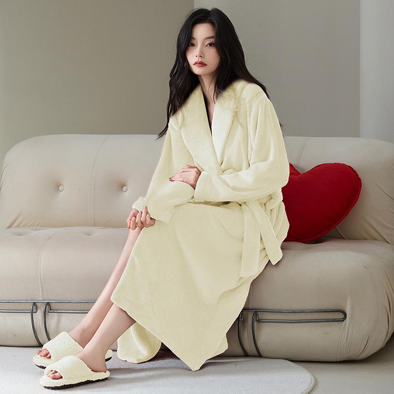 Thickened flannel red pajamas pajamas wedding couple suit autumn and winter coral fleece men's and women's loungewear