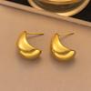 Elegant Retro Stainless Steel Earrings with Exaggerated Design for Women