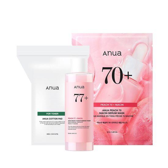 Anua Тоник-эссенция Peach 77 Niacin Essence Toner 250 мл, специальный (1 упаковка маски + 60 ватных дисков)