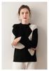 Women's Loose Fit Cashmere Diamond Plaid Knit Sweater - Autumn/Winter Round Neck Color Block Outerwear