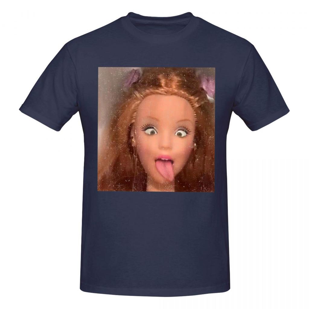 Unisex Fun Disgusting Doll Face Meme T Shirt Streetwear Oversized Oneck Cotton Sleeve Custom Unisex Clothing