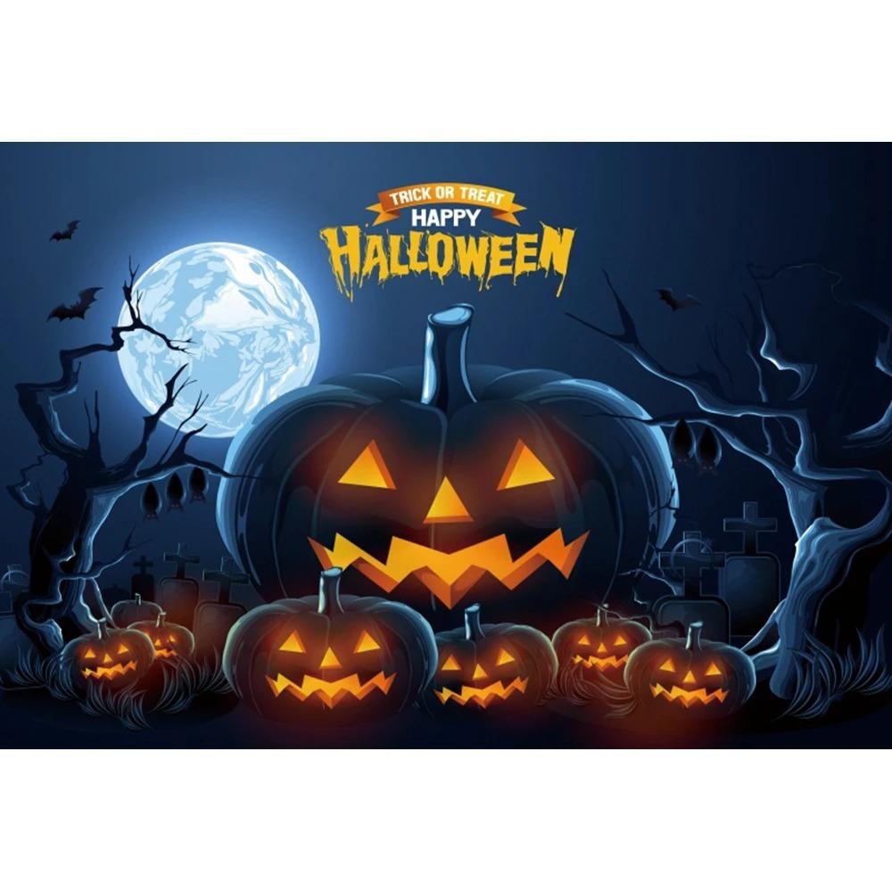 Счастливого Хэллоуина вечеринка украшение подвесная ткань ужас луна тыква ведьма летучая мышь замок фотостудия фон ткань