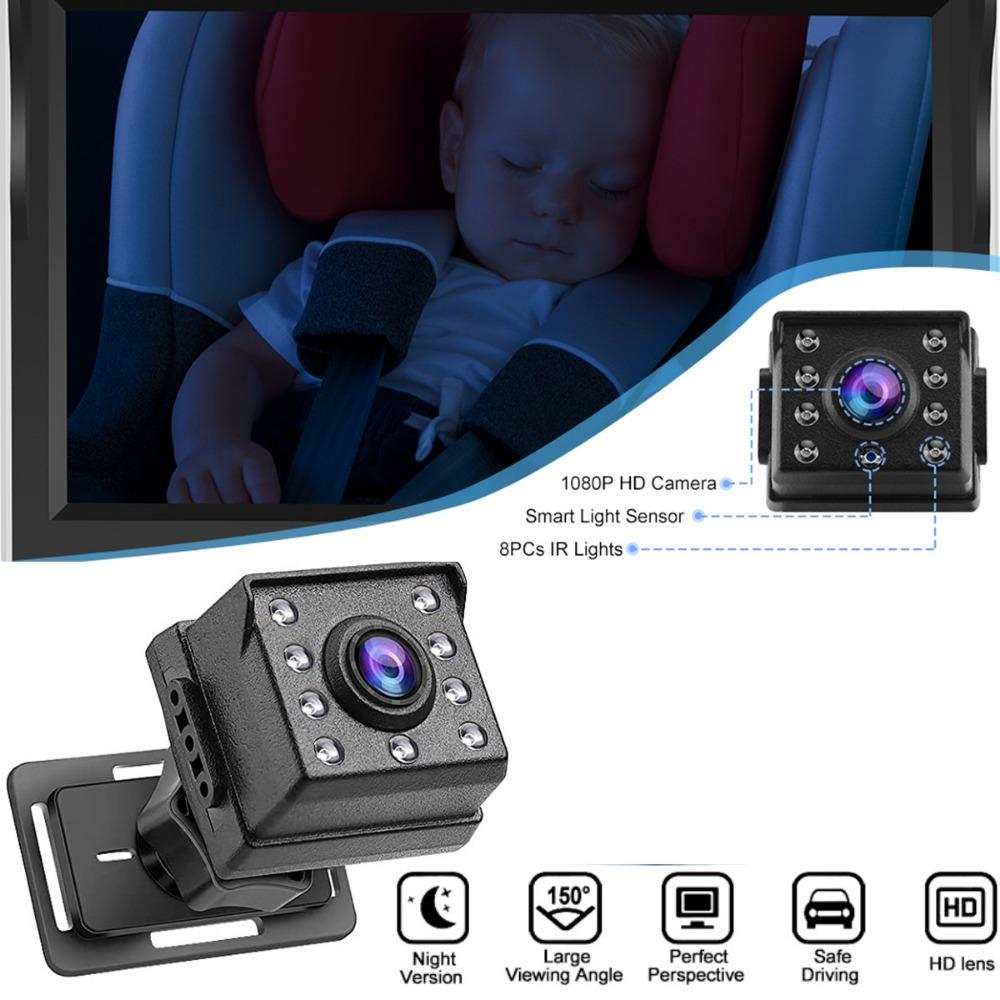 Car Rear View Monitor, 4.3'' HD 1080P Screen Baby Monitor, Adjustable Wide View Angle for Infants Kids Pets Night Vision