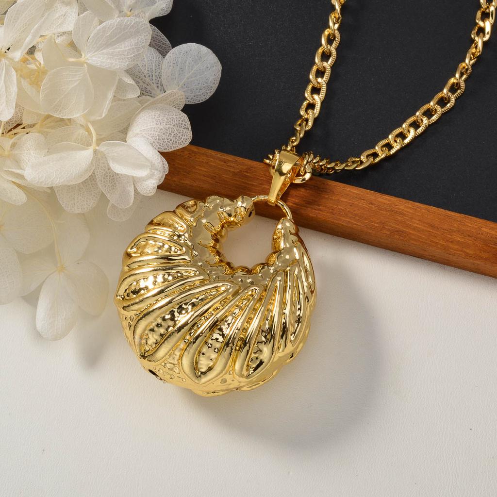 Men's Women's Jewelry Set Oval Spiral Texture Collar Pendant Earrings Middle Eastern Style Banquets Weddings Accessories