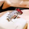 Personalized and Fashionable Colorful Zircon Ring for Women  Temperament Open Ring
