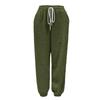 Women's Fashionable Solid Color Pocket Drawstring Elastic Waist Plush Casual Pants