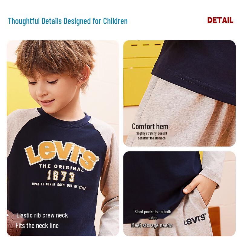 LEVI'S Kids' Letter Print Sweatshirt and Pants Set