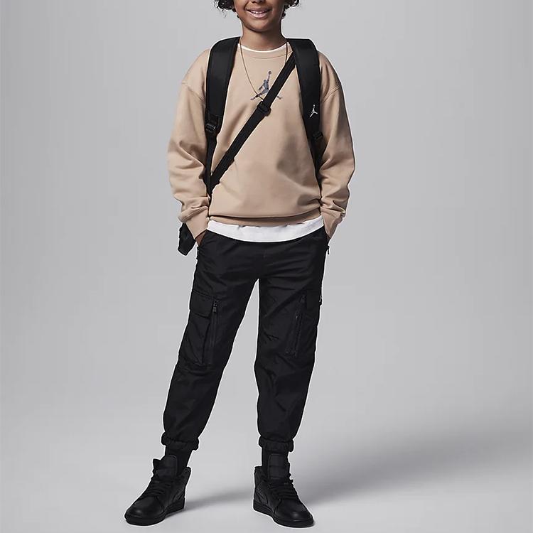 Jordan Повседневная толстовка с круглым вырезом и длинными рукавами с логотипом Детская толстовка цвета хаки FZ6145-200
