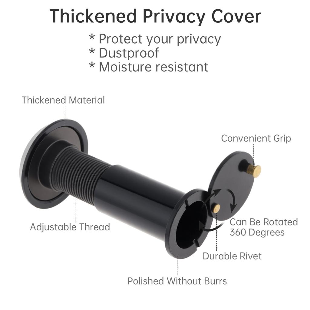 Solid Brass 16mm Door Peephole 200 Degree HD Lens Privacy Cover Heavy Duty Includes Drill Bit Universal 35-60mm Solid Wood Door