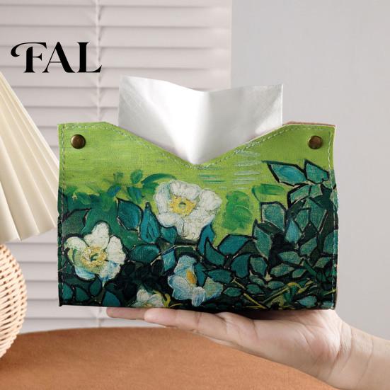Современный аксессуар для дома: Коробка-чехол для салфеток из ПУ-кожи с узором из шиповника/подсолнуха, Складной настольный органайзер, Держатель для салфеток, Многоцелевой