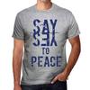 Мужская винтажная футболка Футболка с рисунком Say Yes to Peace Серый меланж
