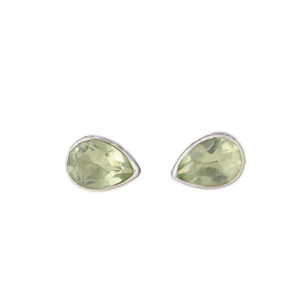 Green Amethyst Gemstone 925 Sterling Silver Jewelry Handcrafted Cufflinks 0.66" CL-6-15