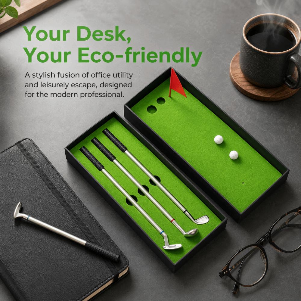 7PCS Simulated Mini Design Golfers Pen Set Smooth Writing Golfers Club Pen Set Golf Enthusiasts