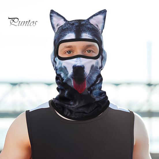 Летняя велосипедная защита для лица, шейный платок, ветрозащитный, защита от ультрафиолета, дышащий, мужской и женский уличный 3D-шлем с изображением животных, полностью покрывающий шею шарф с капюшоном