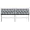 Upholstered Headboard Light Grey 200 cm Solid Pine Wood