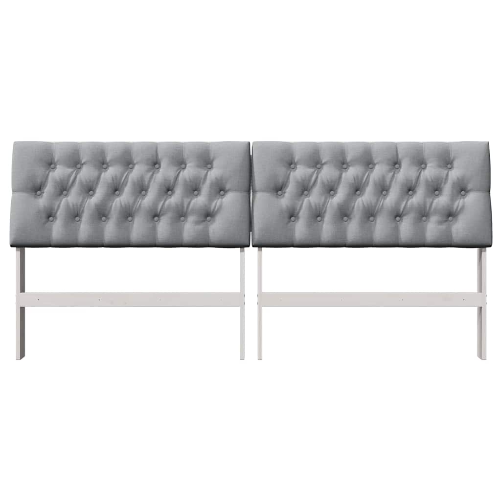 Upholstered Headboard Light Grey 200 cm Solid Pine Wood