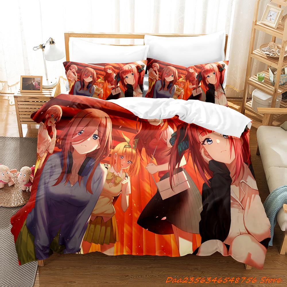 Personality The Quintessential Quintuplets Комплект постельного белья Single Twin Full Queen King Size Комплект постельного белья Adult Kid Bedroom Duvetcove
