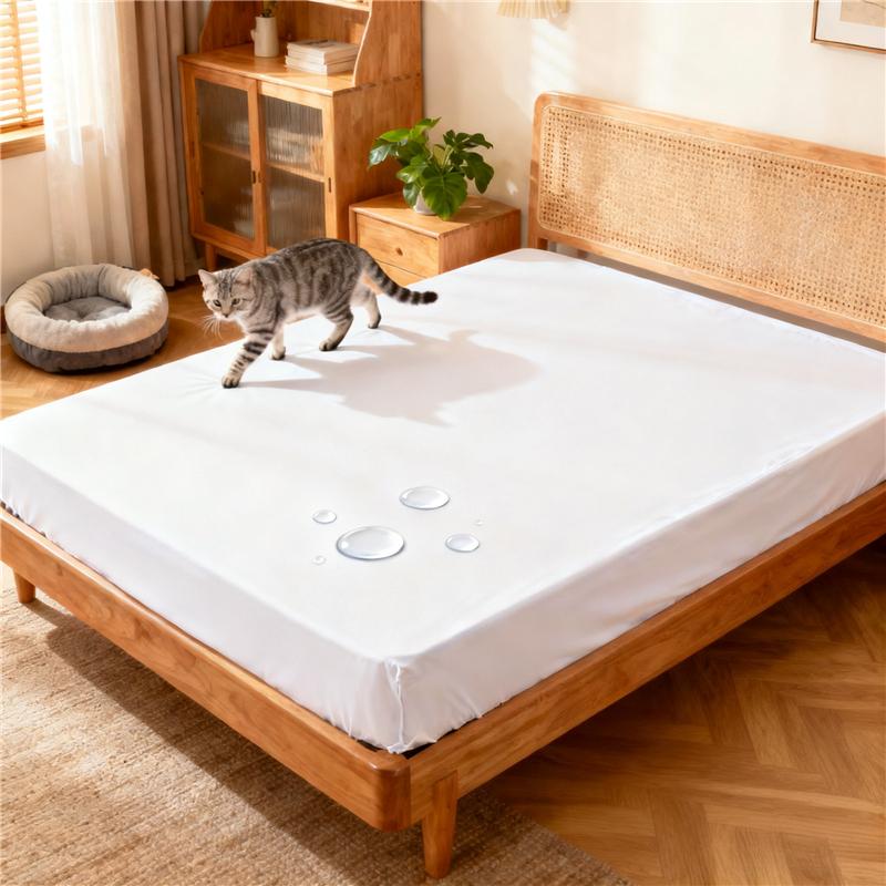 2027 Fashion Waterproof Mattress Cover Quilted Fitted Sheet 140*200 160*200 Mattress Protector Solid Color Bed Cover