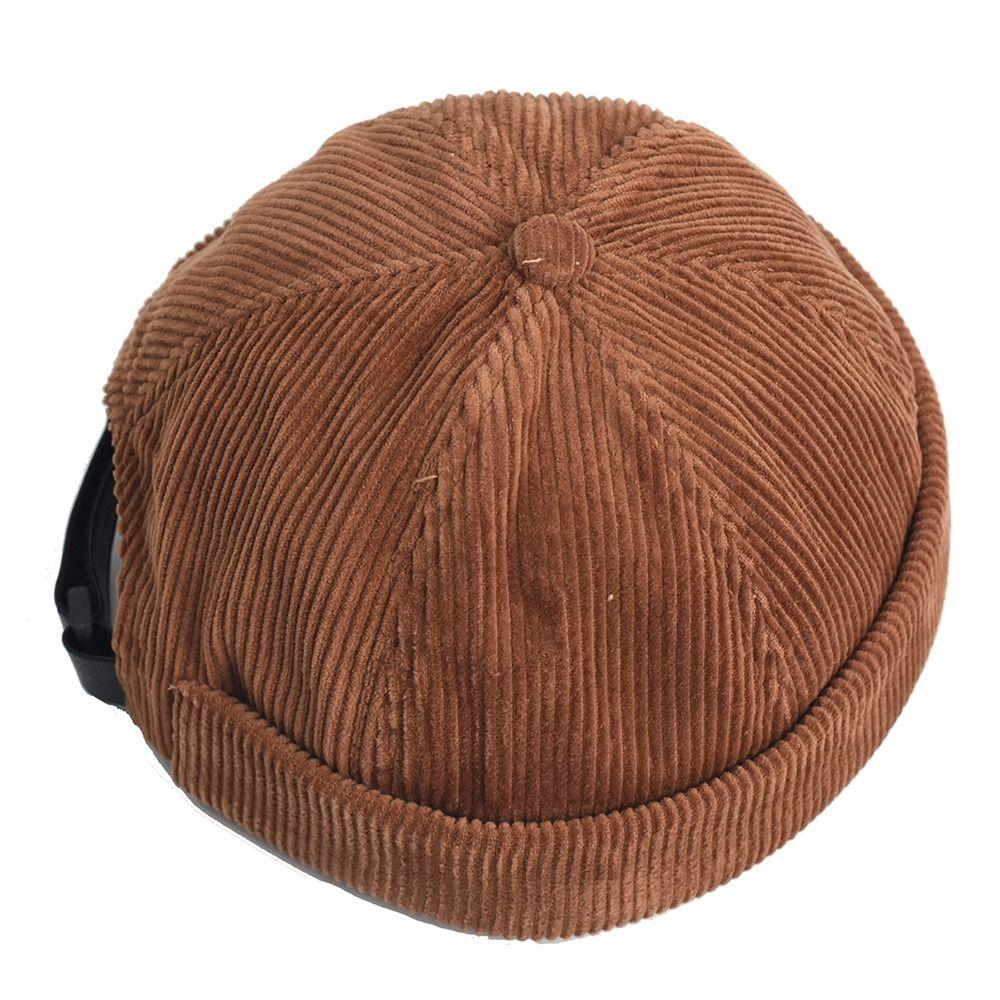 Adjustable Brimless Cap Adjustable Back Strap Retro Docker Hat Beanie Hat  Daily Casual Wear