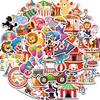 50PCS Carnival Fun Circus Carnival Stickers Graffiti Trick Joker Lion Elephant Waterproof Laptop DIY Water Phone Case Gifts